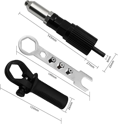 Miniatura 6 de Adaptador de pistola de remache con mango de plástico extraíble, cabezal de pistola de remache eléctrico, accesorios de herramienta de remachado