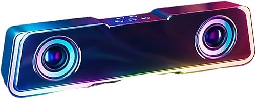 Miniatura 4 de Bluetooth Speaker, Portable Speakers Bluetooth Wireless with Fm Radio Colorful Light, Strip Long Sound Speaker HiFi Surround Sound Subwoofer, Double