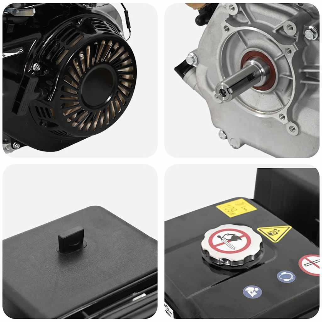 Motor de gasolina de 15 CV 11 kW negro, 423 cc, refrigerado por aire, arranque por cable o arranque eléctrico, 48 x 31 x 43 cm, para bomba de agua, separador de madera, generador de energía