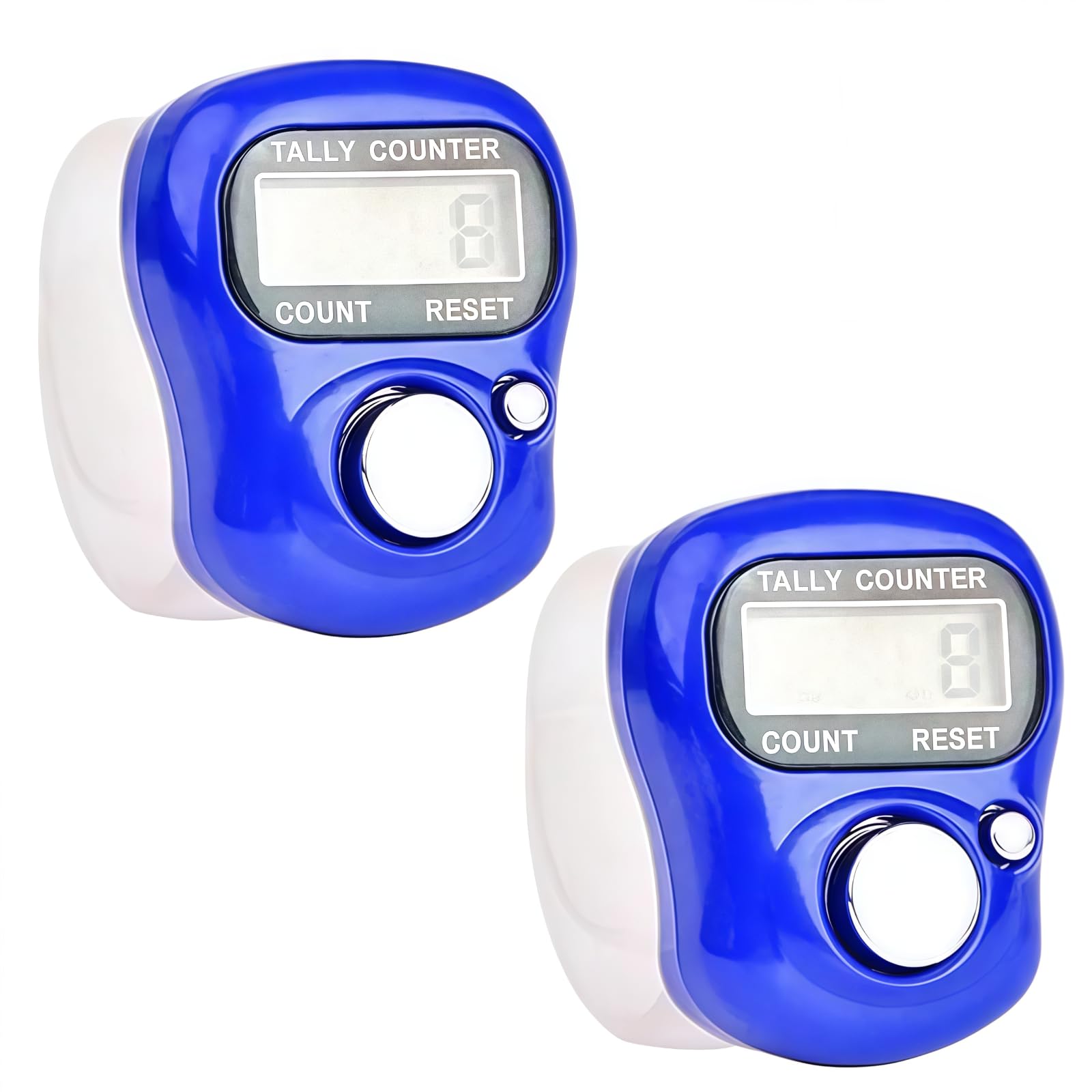 2Pcs Electronic Finger Counter Display Counter LED Digital Row Counter, Handheld Number Click Counter, Electronic Finger Counter Hand Tally Counter with Ring for Counter Counters Accessories