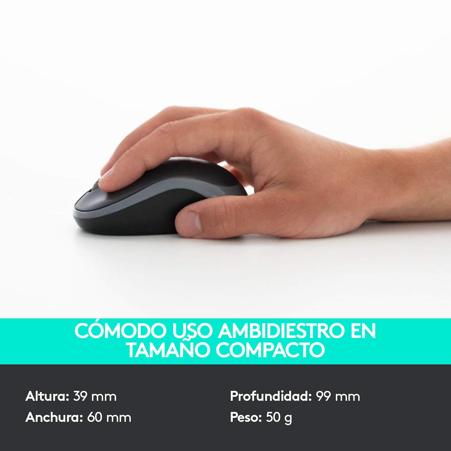 Logitech MK330 Combo Teclado y Ratón Inalámbrico para Windows, 2.4 GHz con Receptor USB, Ratón Inalámbrico Portátil, Teclas Multimedia, PC/Portátil, Disposición QWERTY Español, Negro