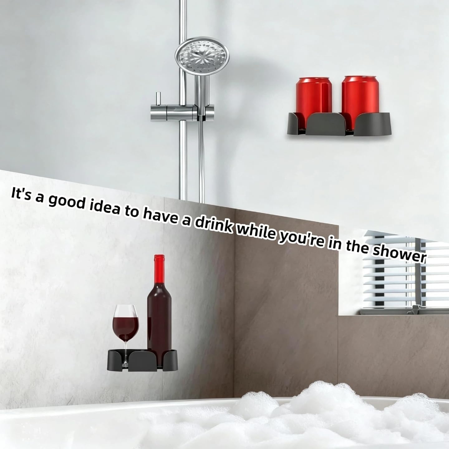 Wall Mount Wine Glass Holder for Bedroom, Living Room & Bathroom