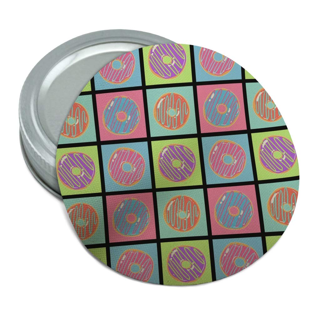 Retro Cute Yummy Donuts Pattern Round Rubber Non-Slip Jar Gripper Lid Opener