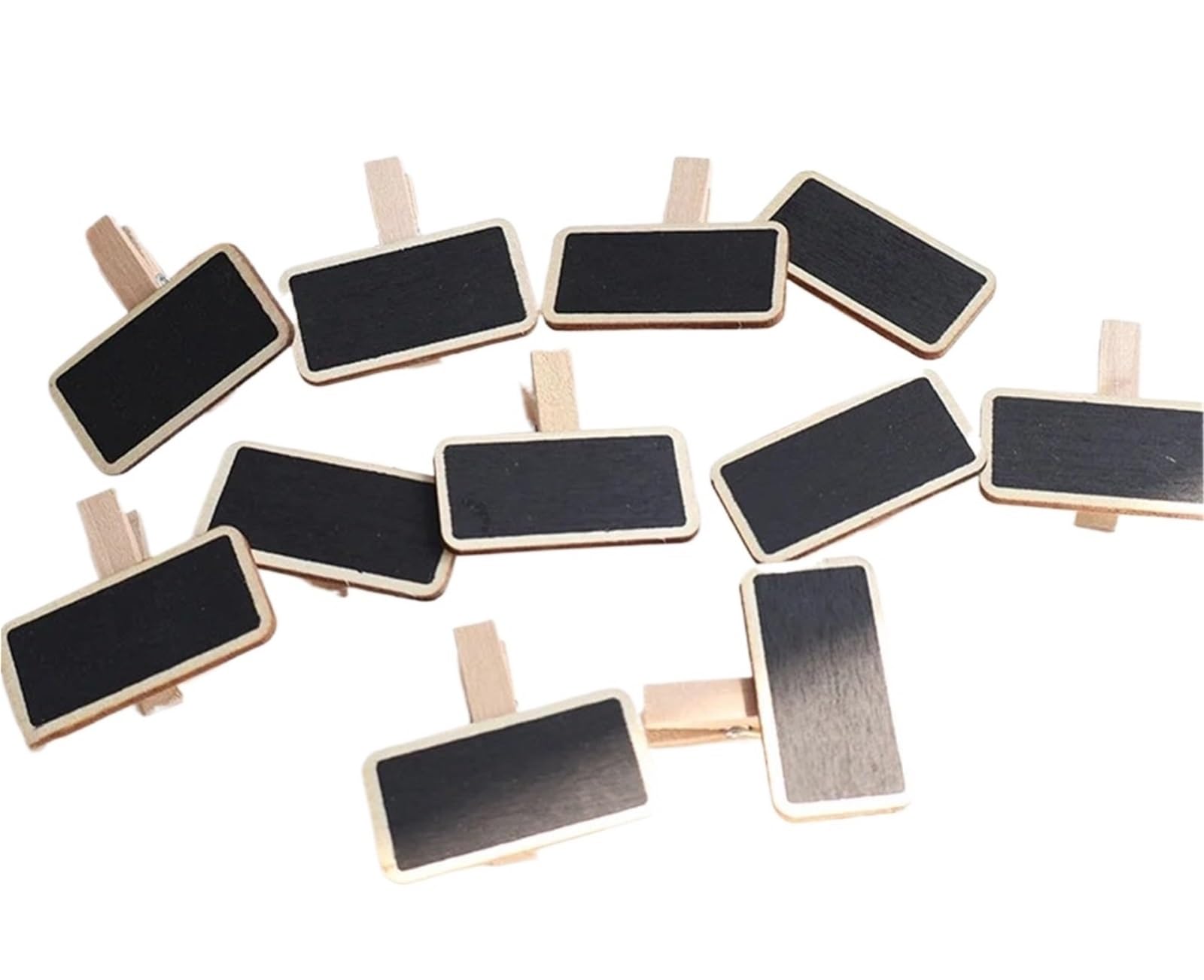 Mlyvax 150pcs Mini Wooden Chalkboard Clip Price Tag Display Holder Memo Note Clamp For Retail Store(Style-2)