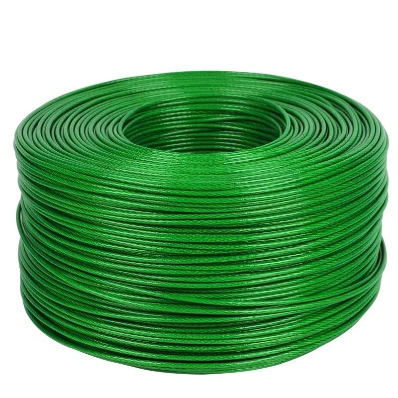 Cable Acero Cable de cuerda de alambre de acero inoxidable 304 recubierto de plástico de PVC de 1 mm a 5 mm de diámetro después de recubrir color verde / rojo / negro / transparente Para Toldos, Tende