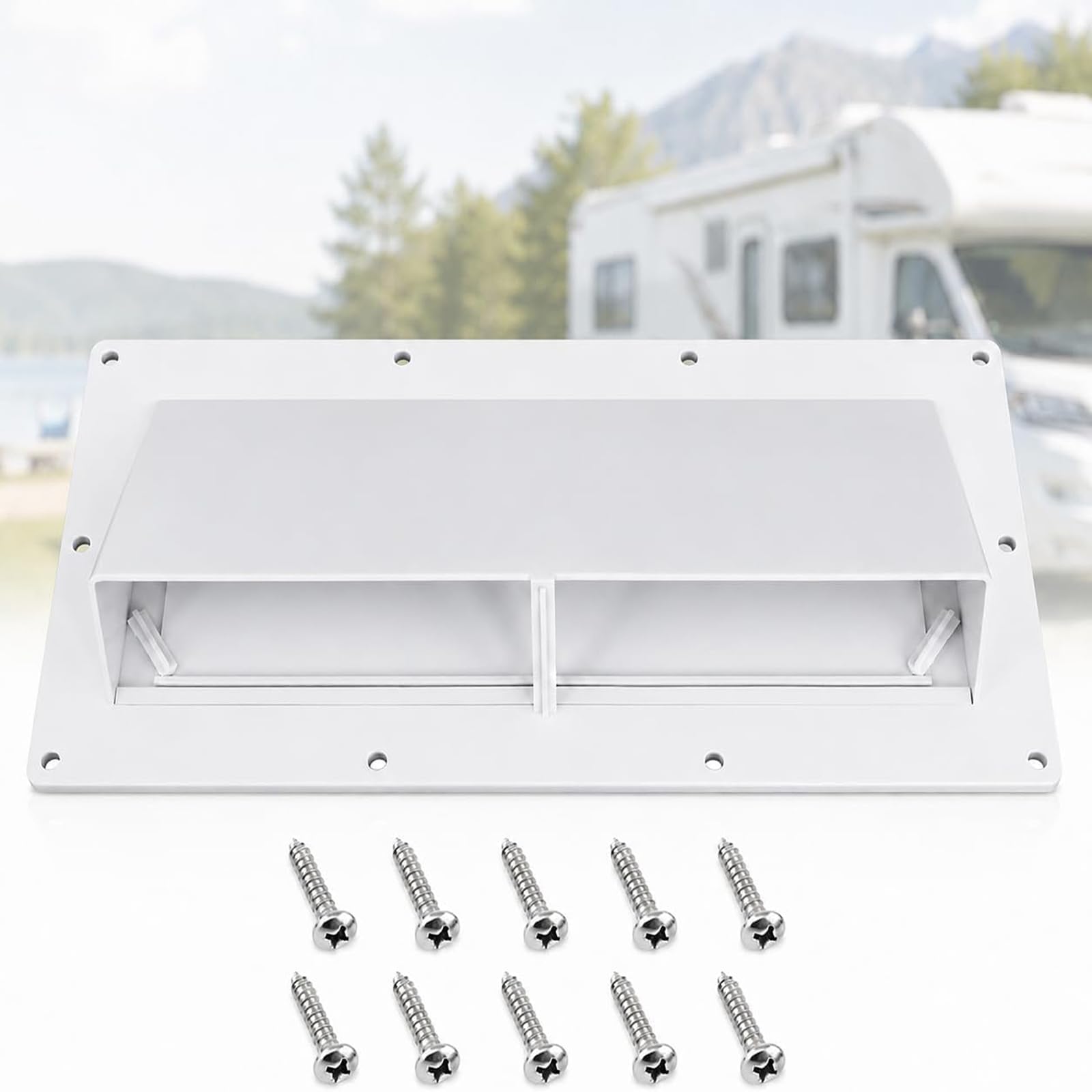 Gekufa RV Range Hood Vent Cover with 10 Pcs Screws, RV Stove Vent Cover/RV Exhaust Vent Cover, White