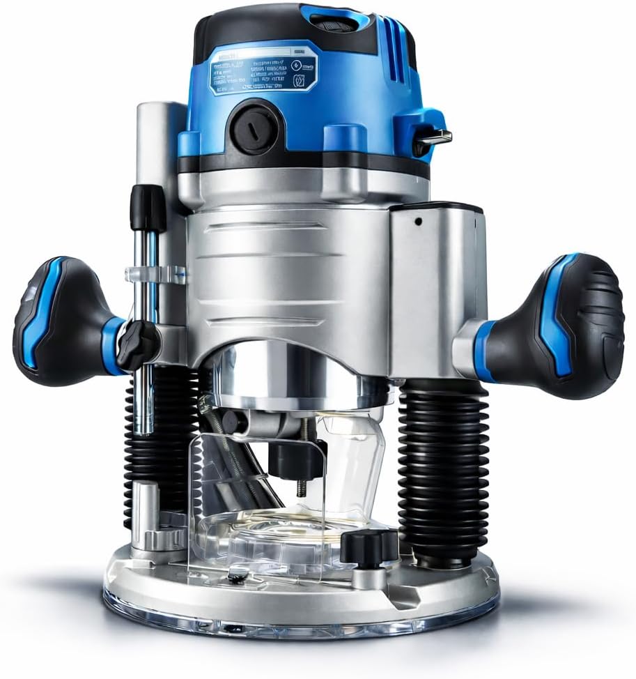 12 Amp Variable-Speed Fixed Base Router with Plunge Base Kit (HE041 ...