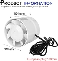 WIYETY 100mm Füstelvezető Ventilátor 130 m³/h Visszacsapó Szeleppel 3