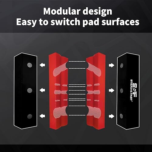 Miniatura 4 de S&F STEAD & FAST Mandíbulas suaves para tornillo de banco de 4.5 pulgadas, 2 pares, almohadillas de mordaza fuertemente magnéticas, TPU, multiranura