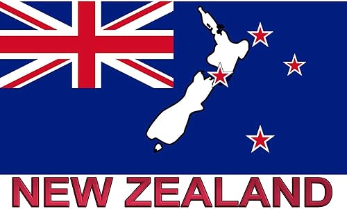 Miniatura 2 de CafePress Etiqueta engomada rectangular de la bandera de Nueva Zelanda (etiquetada) Pegatina rectangular para parachoques