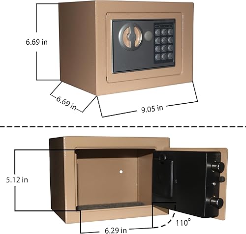 Miniatura 10 de Caja de seguridad digital electrónica con teclado de bloqueo de lujo, para el hogar, oficina, hotel, negocio, joyería, armas, efectivo,