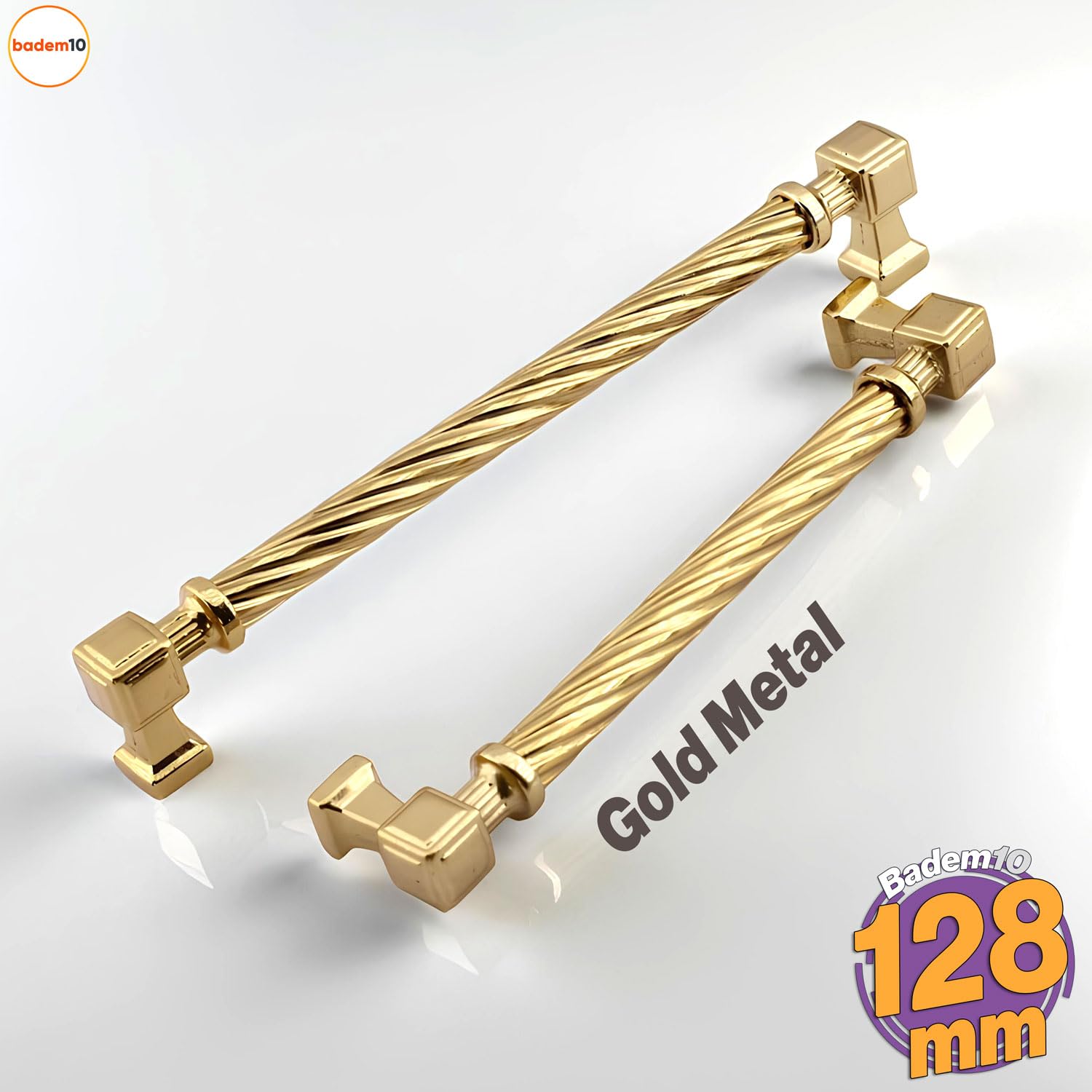 Burma Gold Altın Metal Kulp 128 mm Mobilya Çekmece Mutfak Dolabı Dolap Modern Kapak Kulbu Kulpları