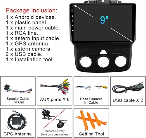 Miniatura 8 de Para Ram Radio 2011-2017 1500 2500 3500 Estéreo de coche 9 pulgadas IPS Pantalla táctil incorporada Apple CarPlay Andriod Auto GPS Navegación