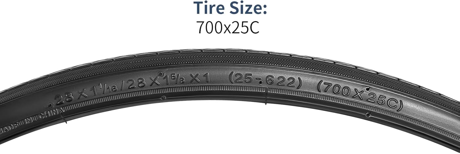 YUNSCM 2-PCS 700C Bike Tires 700X25C 25-622 and 700C Bike Tubes AV48mm Schrader Valve Compatible with 700x25c 700x26c Bike Bycycle Tires and Tubes