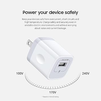 AILKIN USB Charger Wall Plug, [5Pack-1Port] Fast Charging Outlet AC Power