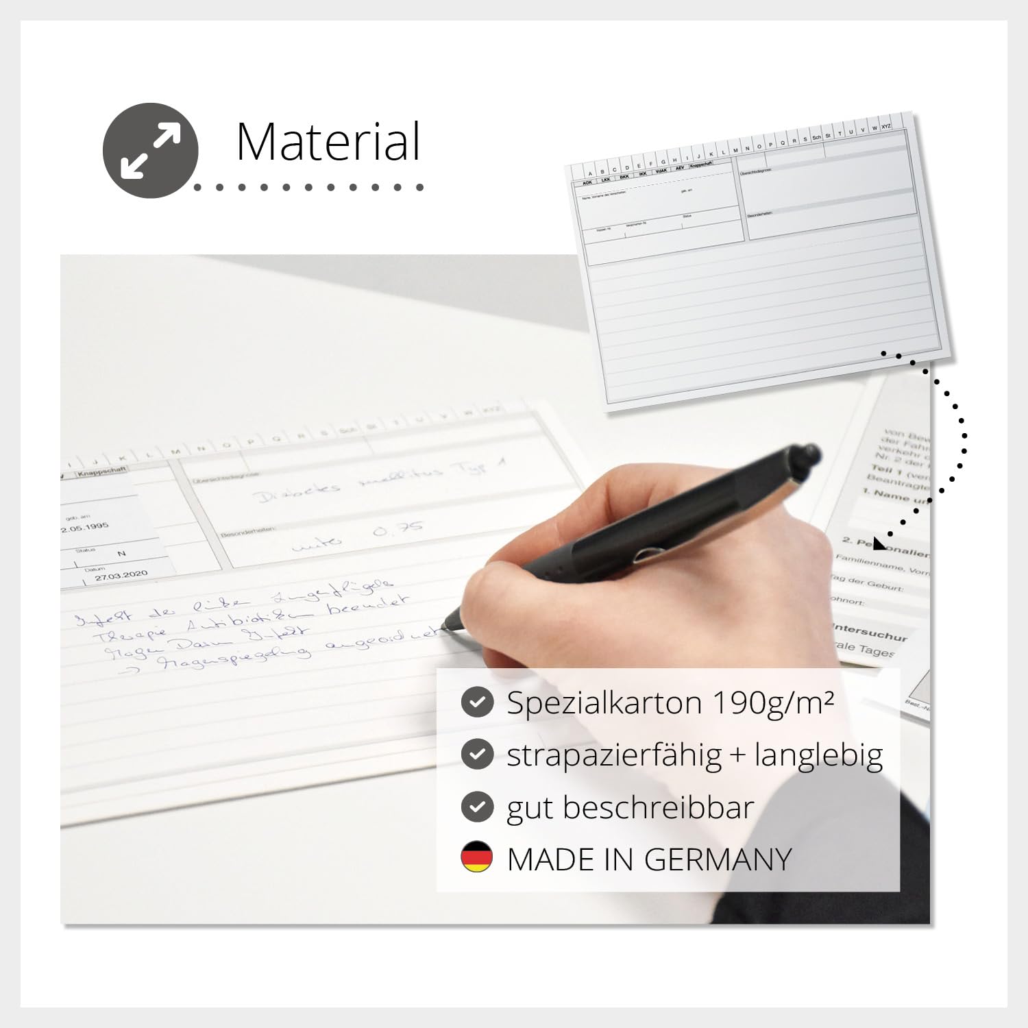 Karteitaschen für Arzt, Praxis, Krankenhaus | 100 Stück | DIN A5 | Rosa | 190g/m² Karton