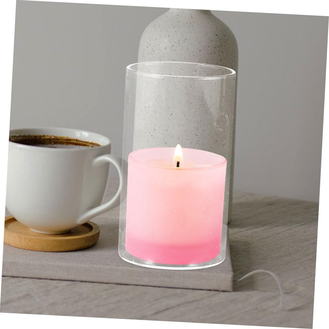 ORFOFE 3pcs Glass Candle Cover Shape Windproof Candle Holder for Home Decor Wedding Party Centerpieces Elegant