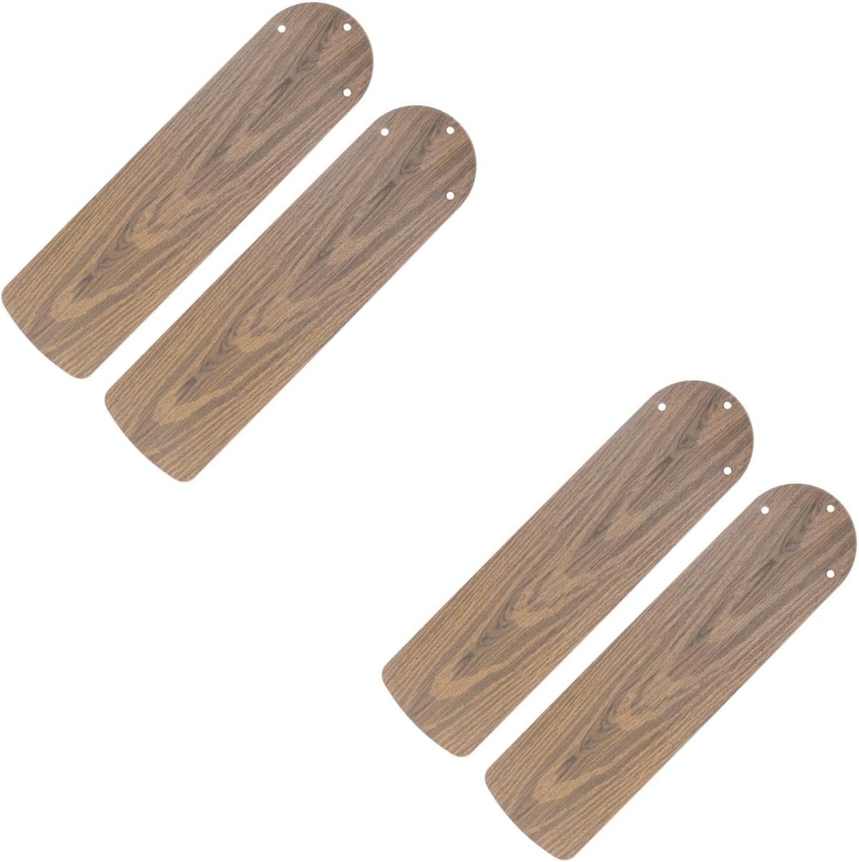 LOGOFUN 4PCS Wood Grain Plastic Replacement Fan Blades Easy Install Ceiling Accessories for Home Living Room Bedroom Supplies - 20.7in Brown