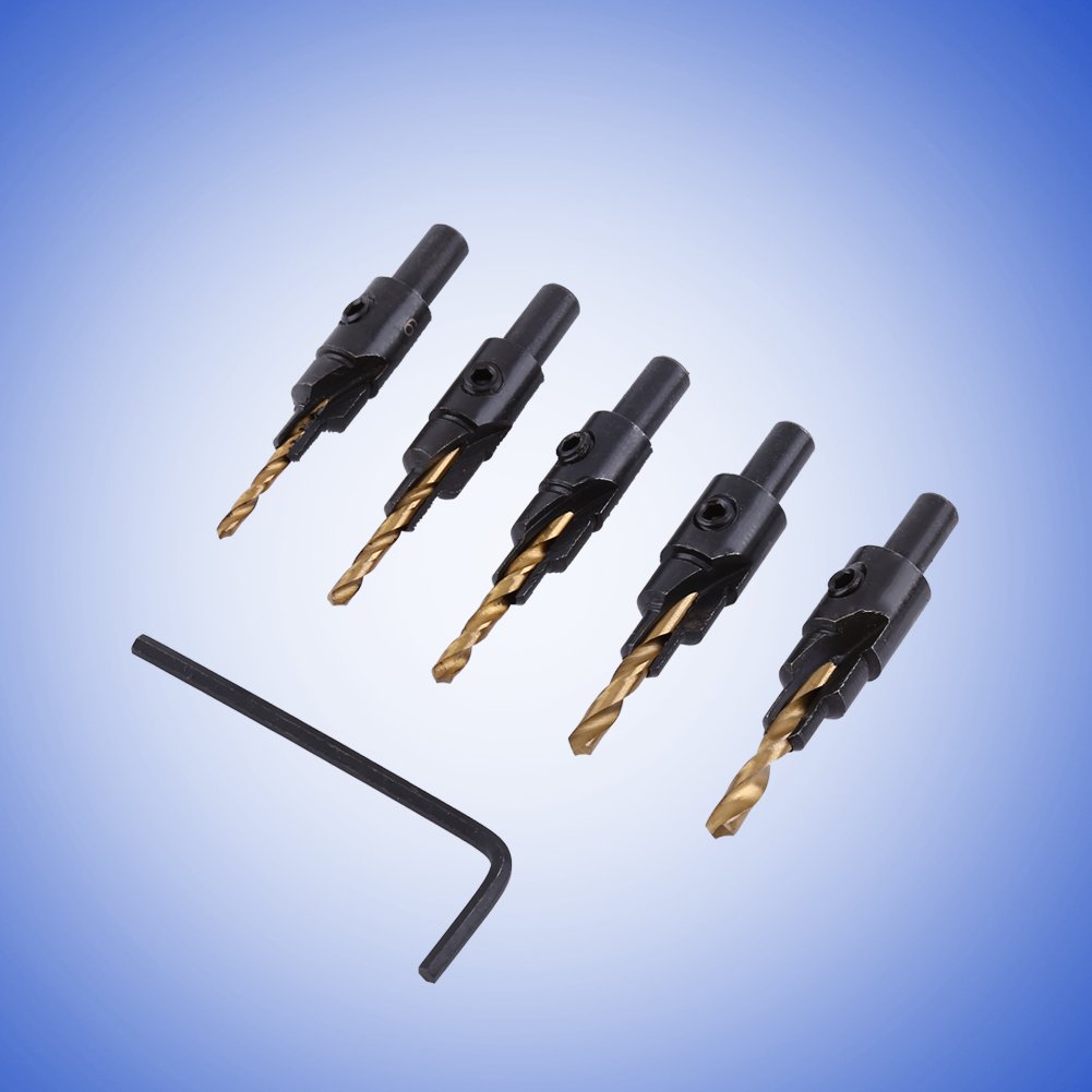 Set 4 Alesatori A Ponte Conici HSS | 3/8, 1/2, 5/8, 3/4 Di Pollice | Per Acciaio, Metallo, Legno Con Scatola