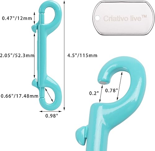 Miniatura 2 de 6 clips de gancho de buceo de doble extremo de grado marino, clip de gatillo de buceo, gran 4-1/2 pulgadas, 4.528 in, acero inoxidable 316