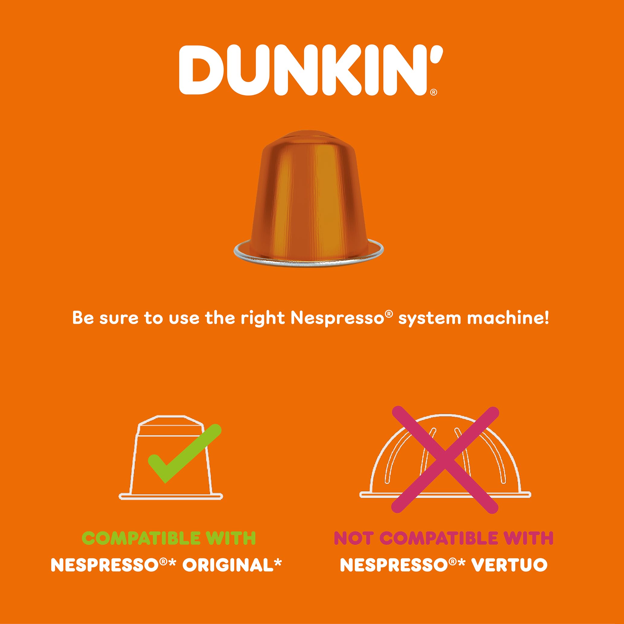 Dunkin’ Donuts Signature Blend – 100 kapsułek kawy kompatybilnych z Nespresso – 100% Arabica – Ekskluzywna mieszanka – Kawa bogata, zrównoważona i aromatyczna