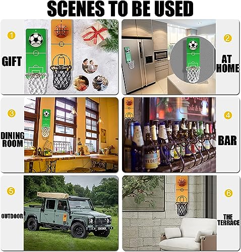 Image of Magnetic Bottle Opener with Catcher, Basketball Wall Mount Metal Beer Bottle Opener, Novelty Beer Gift Ideas for Men, Great Home Bar Accessories, Birthday Gifts (Basketball)