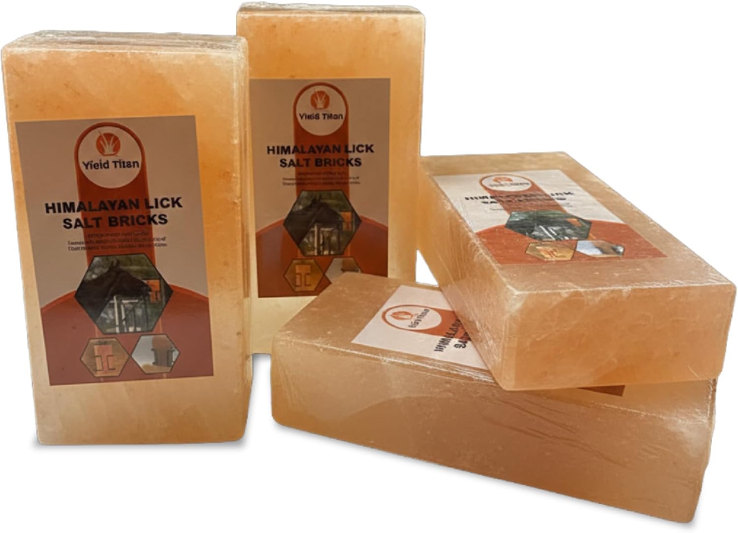 Himalayan Pink Salt Animal Lick Bricks for Livestock and Wildlife - 100% Pure & Natural Feed Salt - 84 Natural Minerals and Trace Elements (Pack of 4 Bricks)