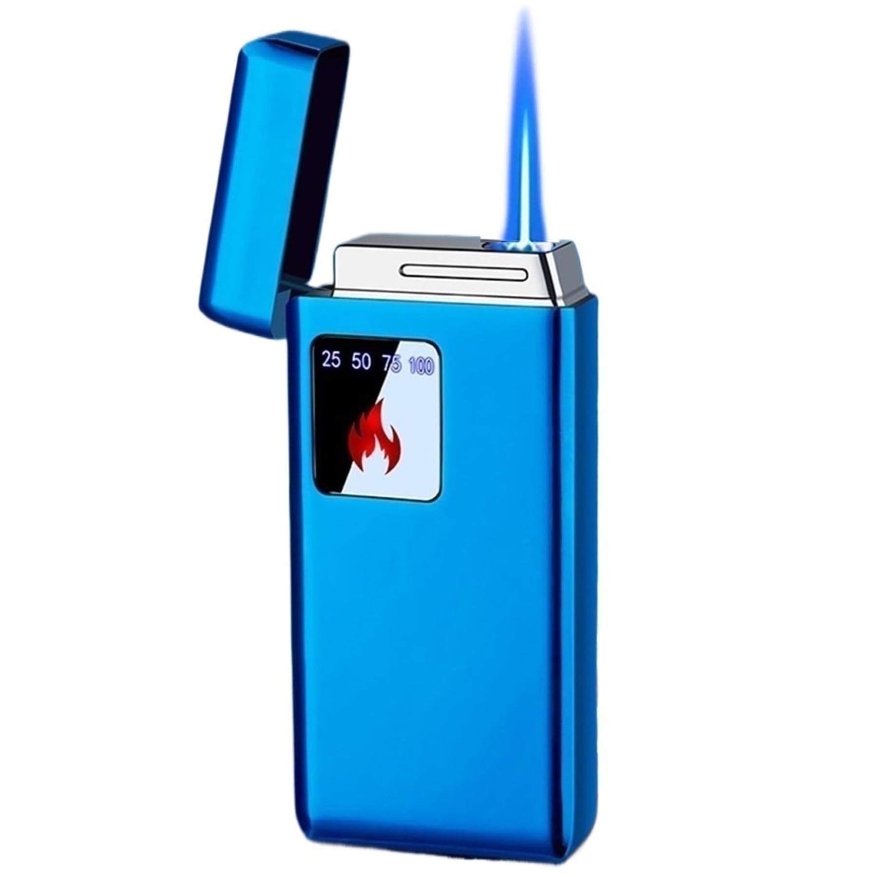 Encendedor de butano con sensor táctil, portátil, resistente al viento, llama ajustable para senderismo y camping, ideal para actividades al aire libre, cómodo y duradero