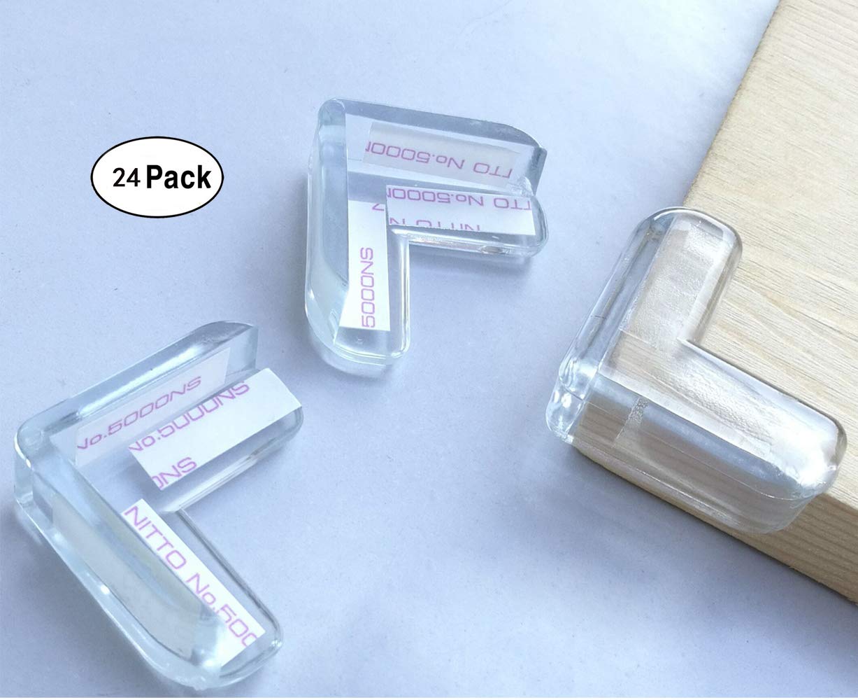 24 Pack Corner Guards Clear Corner Protectors Baby Proofing Table Furniture & Edge Corner Guards Stop Child Head InjuriesSharp Corners