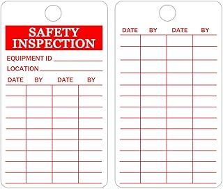 Safety Inspection Tags,5.5x3 Inch Accident Prevention Tag Fire Extinguisher Tags Inspection Record Tag for Equipment, Maintenance,Scaffolds,Ladders,Machinery,40 Safety Tags with 40 Zip Ties