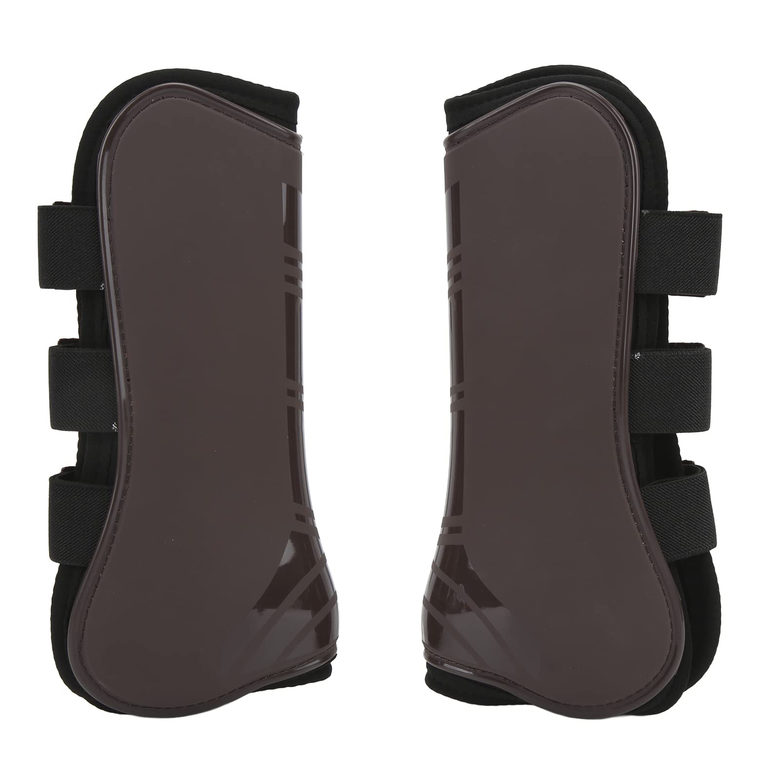 CHICIRIS Parastinchi per cavalli, in neoprene PU, traspirante, leggero, per equitazione (paio di gambe anteriori marroni, L)