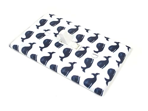 Whale Nursery Decor Light Switch Cover Plate Handmade Baby Gift Nautical Coastal Home Decor Wall Art Lighting Ocean (White with Blue Whale Single