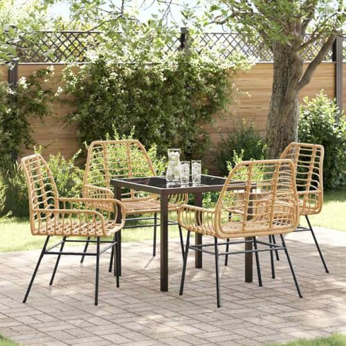 INLIFE Garten Essgruppe 5 pcs Braun...