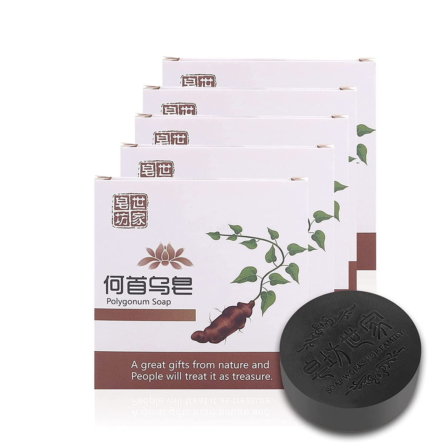Black & Thick Hair Fallopia Multiflora Shampoo Bar,He Shou