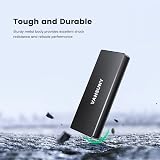 Vansuny SSD externo portátil de 120 GB, USB 3.1 400 MB/s de alta velocidad USB-C Mini unidad de estado sólido externa portátil de aluminio para PC, laptop, teléfonos y más (120 GB, negro)