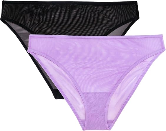 Smart & Sexy Womens Mesh & Lace Cheeky Brief Panties, Available in Multi Packs