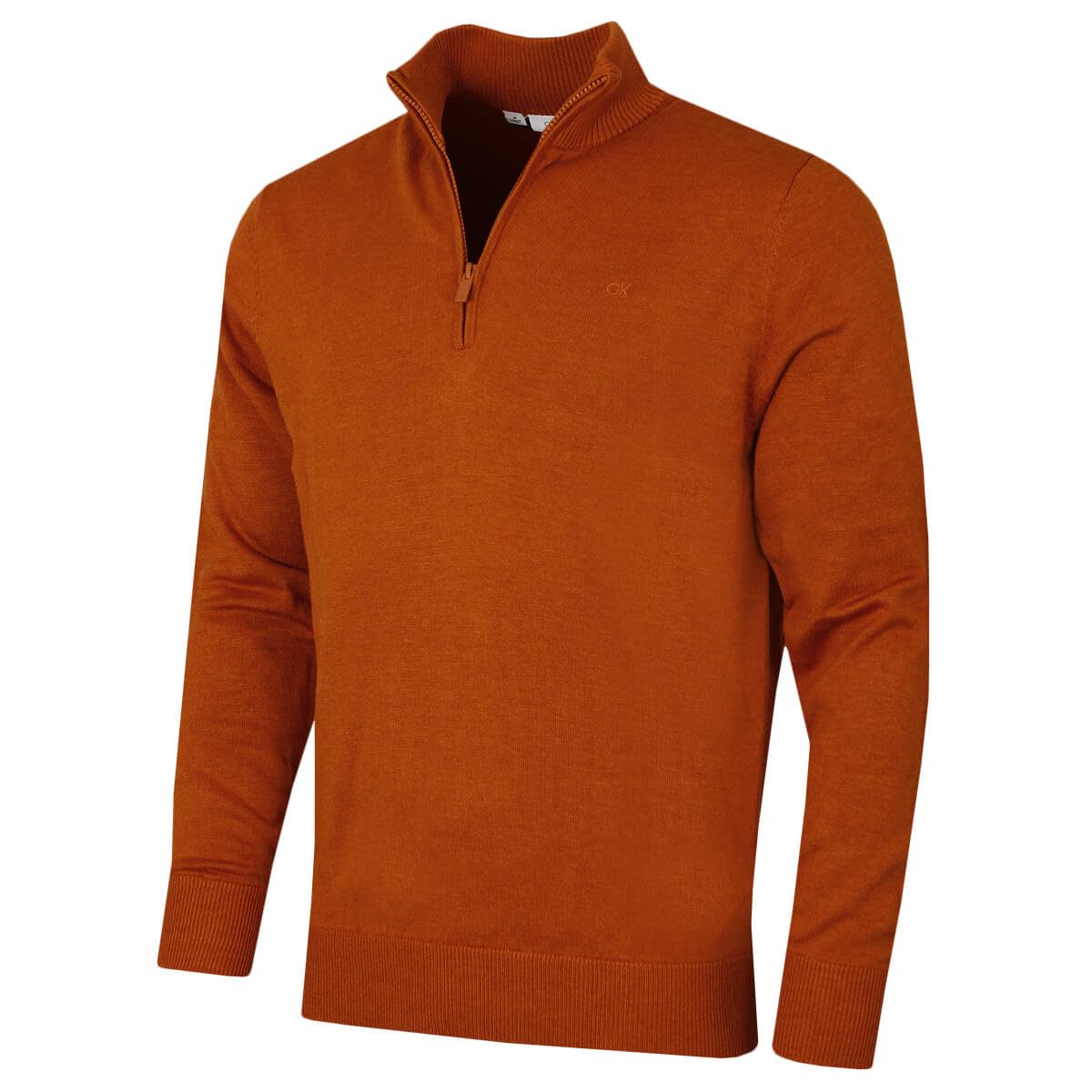 Calvin Klein Mens Campus 1/2 Zip Sweater - Ginger - XXL