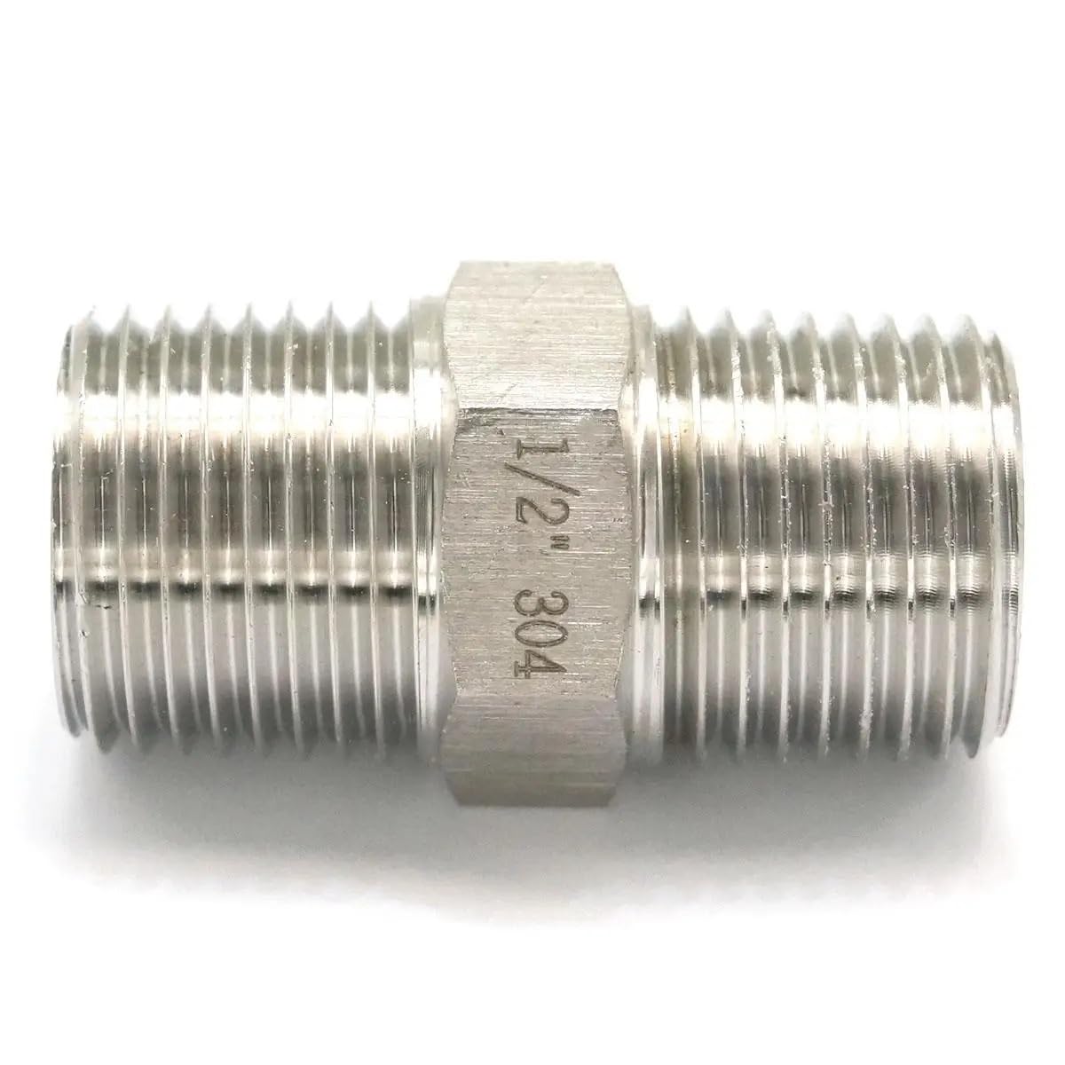 Conector de alta presión for tubería de acero inoxidable 304, 1 pieza, 200 bar, 2" BSP macho hexagonal