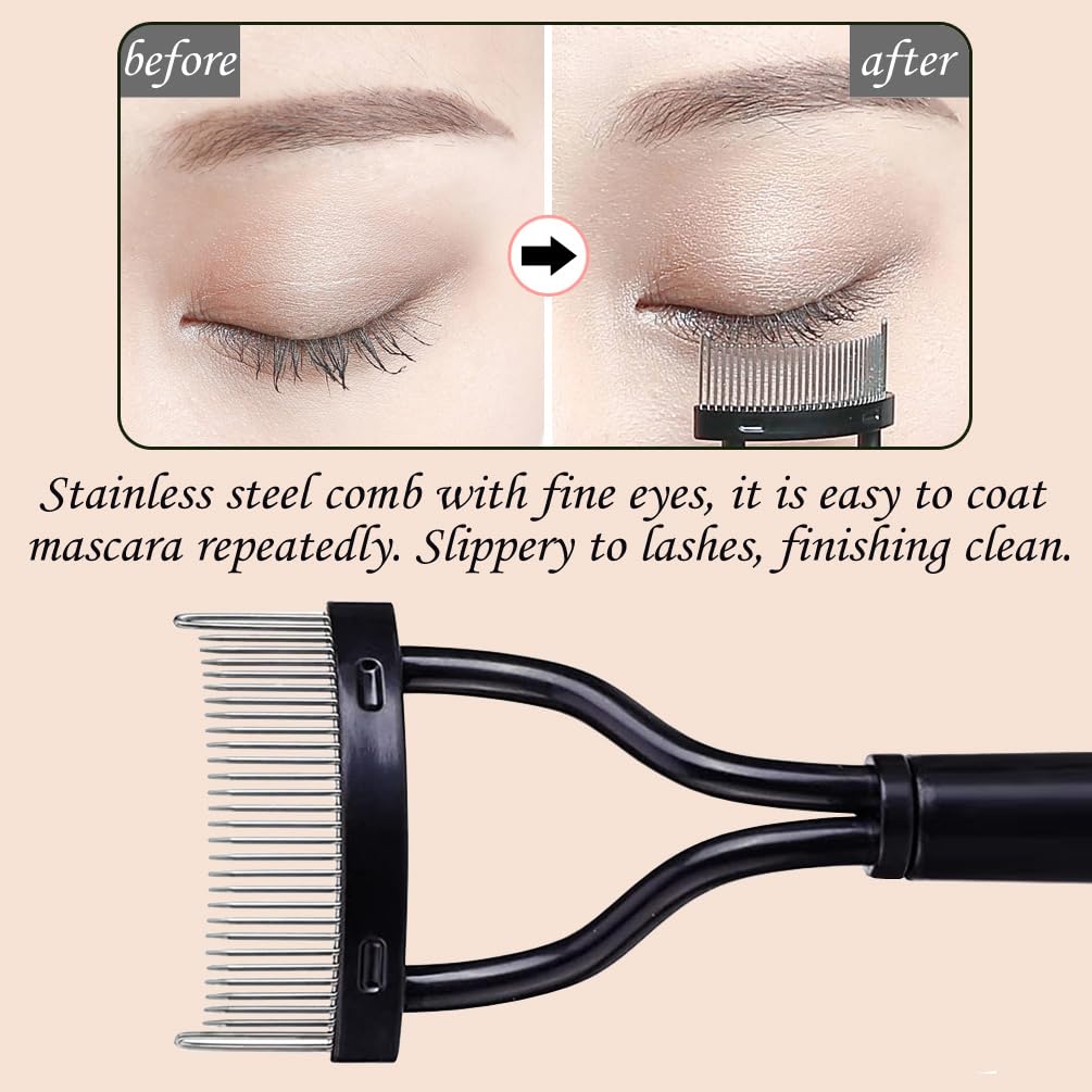 KINGMAS Eyelash Comb Eyelash Separator, Lash Separator Eyelash Mascara Comb Applicator With Cover