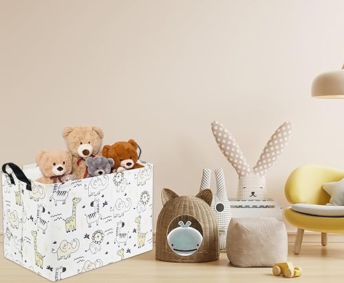 Miniatura 2 de HIYAGON Cesta de almacenamiento para niños, cajas organizadoras de juguetes para bebés para niños y niñas, cesta de regalo de safari vacía para