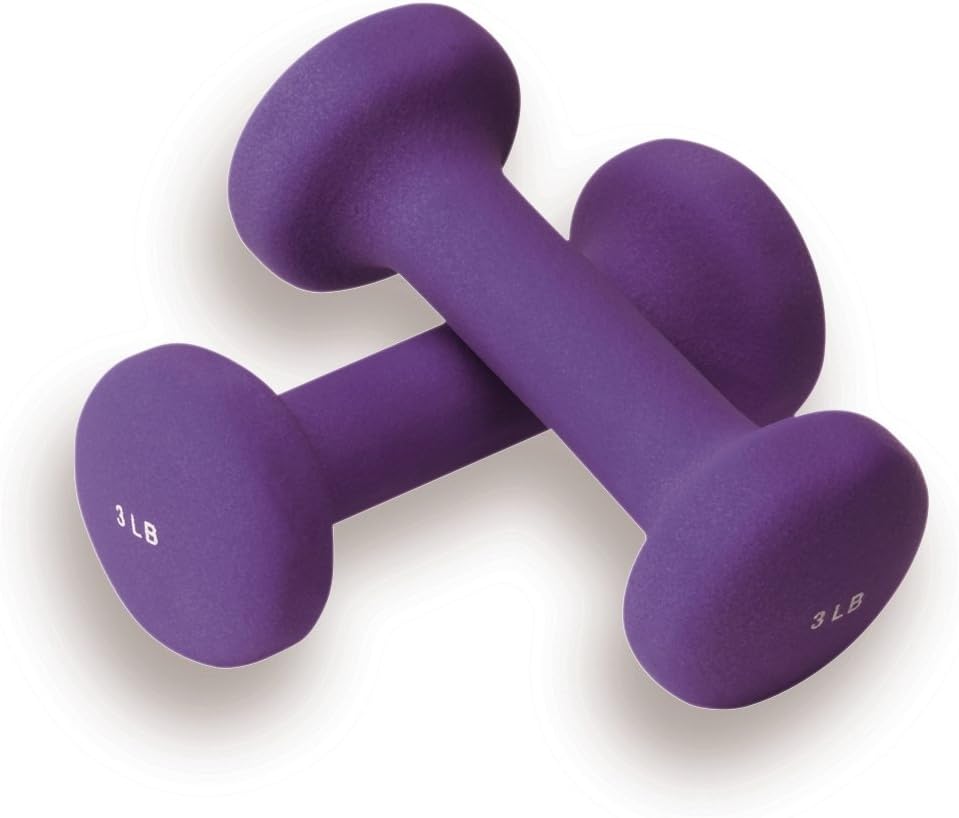 Valeo Neoprene Hand Weights for Fitness Training, Includes Exercise Wall Chart