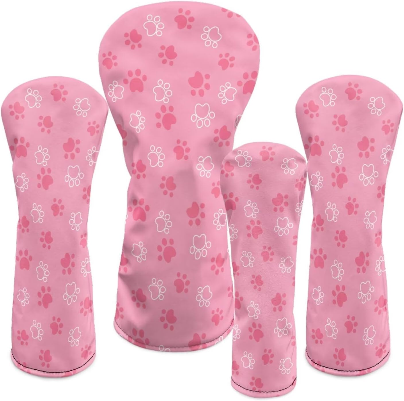 Rnyleeg Kids Golf Club Covers Leather Girls Golf Headcovers Womens Driver Head Cover 3/5 Wood Covers Hybird Head Cover Set