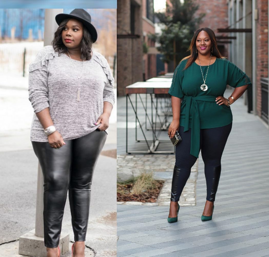 AIDAYOU Super Stretchy Lightweight Plus Size Glossy Leggings