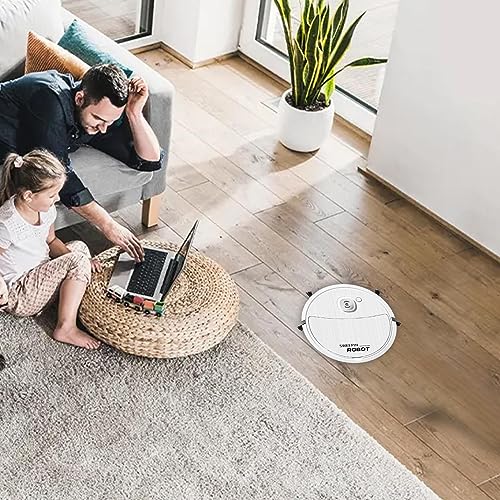 Robot aspirapolvere e lavapavimenti | Robot pulitore Intelligente con Ricarica USB e Forte aspirazione - Detergente per Pavimenti duri in Marmo per Piastrelle, per Camera da Letto, Sala da - 3