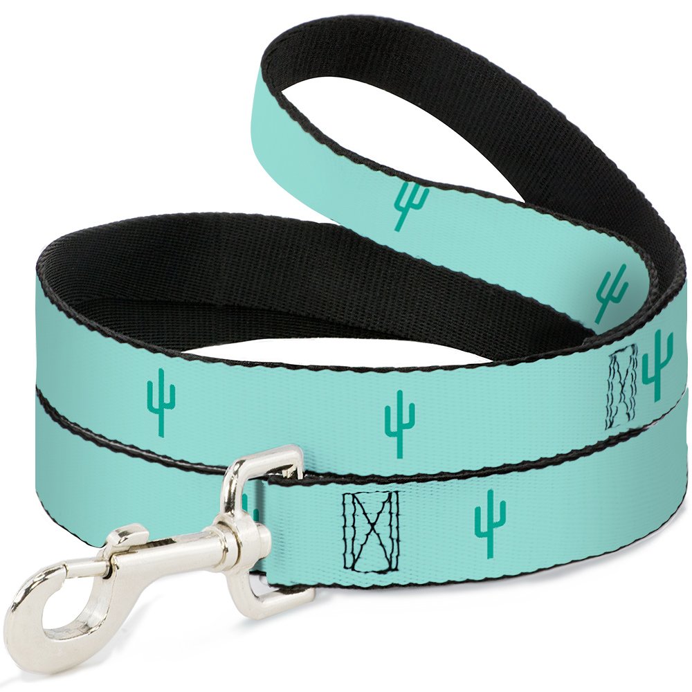 Laisse grand chien large Cacti1 Aqua Blues Buckle Down ultra solide