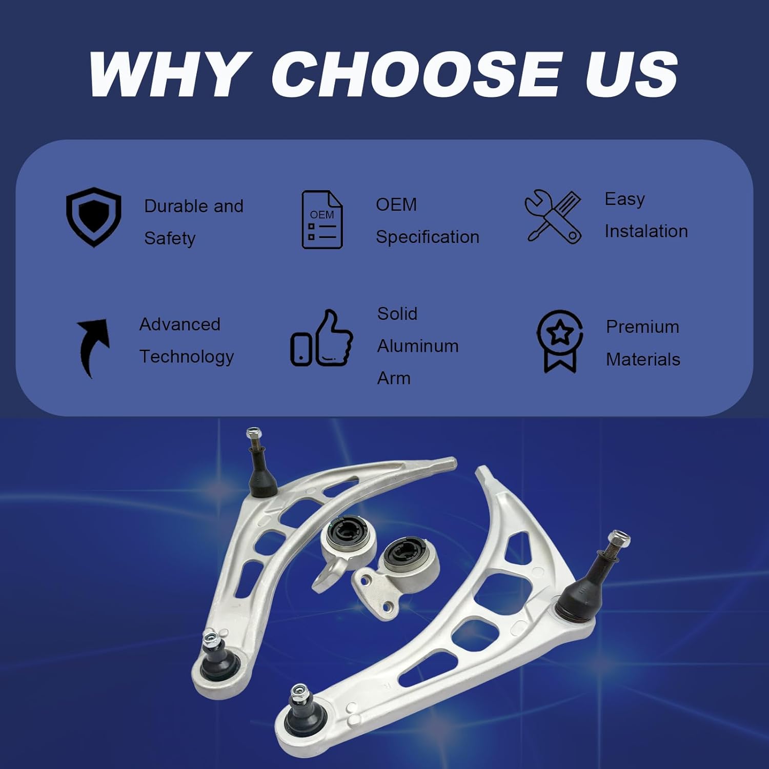 4pcs Lower Control Arm with Ball Joint E46 Front Suspension Kits Replacement for BMW E46 323Ci 328Ci 325Ci 330Ci 325i 330i Z4 31121094465