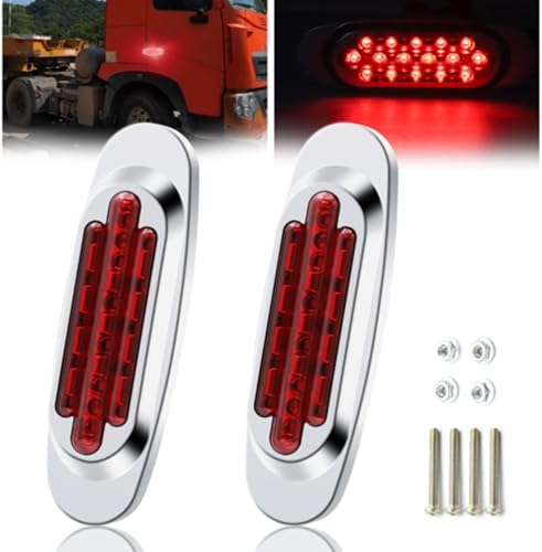 2 luces LED de marcador de remolque de 16 LED, luz de espacio para montaje en superficie, 5.9 pulgadas, impermeable, sellada, luz indicadora de