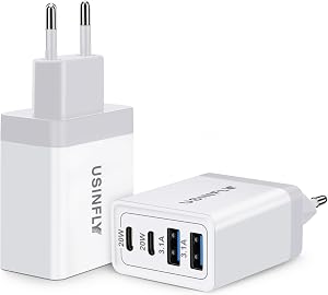 European Travel Plug Adapter, 2-Pack [4 in 1] 40W 4-Port USB C Wall Charger | Multiport Fast Charging Block,International Power Adaptor,US to Europe EU,for iPhone 17 16 15 iPad Galaxy,Travel Essentials