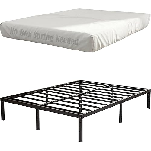 Mombinus King Size Bed Frame,14 Inch Reinforced King Platform Bed Frame,3500 lbs Heavy Duty Steel Slat Support with Underbed Storage,No Box Spring Needed,Easy Assembly&Noise Free Bed Frame King