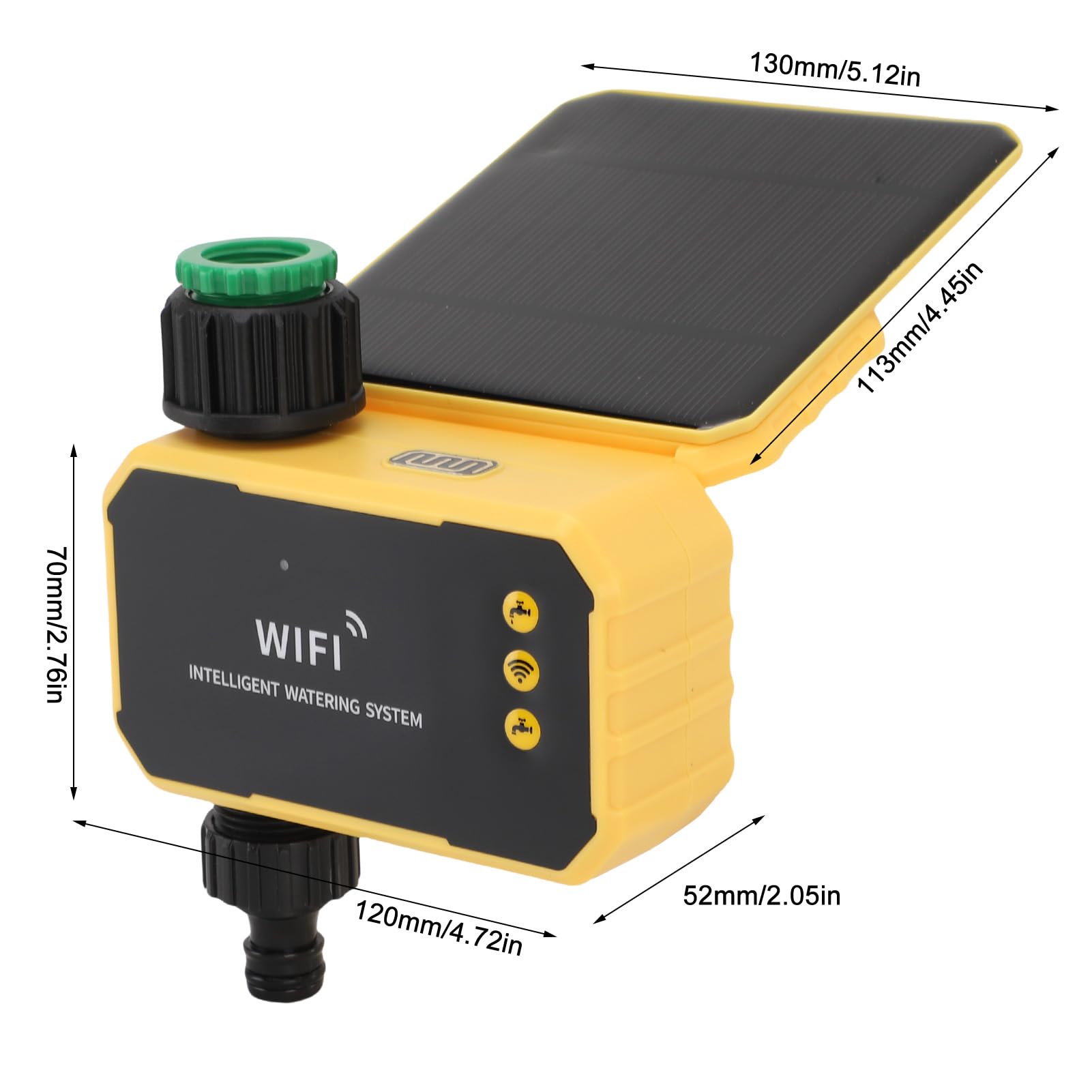 Pongnas Smart Hose Timer WiFi Water Timer Controller Automatico per Irrigazione con Pannello Solare e Controllo App per di Irrigazione a Goccia da Giardino